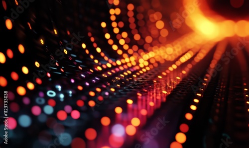 Wallpaper Mural Abstract background with glowing lights hexagon Torontodigital.ca