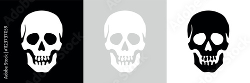 Skull icon. Symbol of poison and danger. Pirate flag attribute. Human skull.