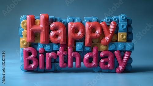 Colorful 3D text saying 