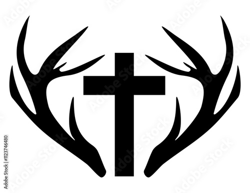 Antler cross vector