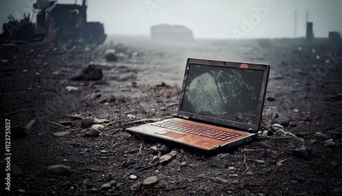 Obraz na płótnie broken laptop junk w salonie