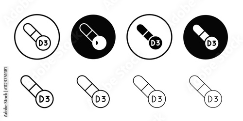Vitamin D3 icon web design in vector