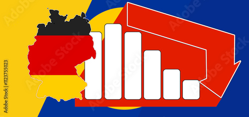 creative downtrend red arro...