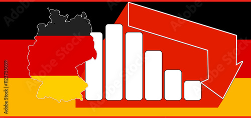 creative downtrend red arro...