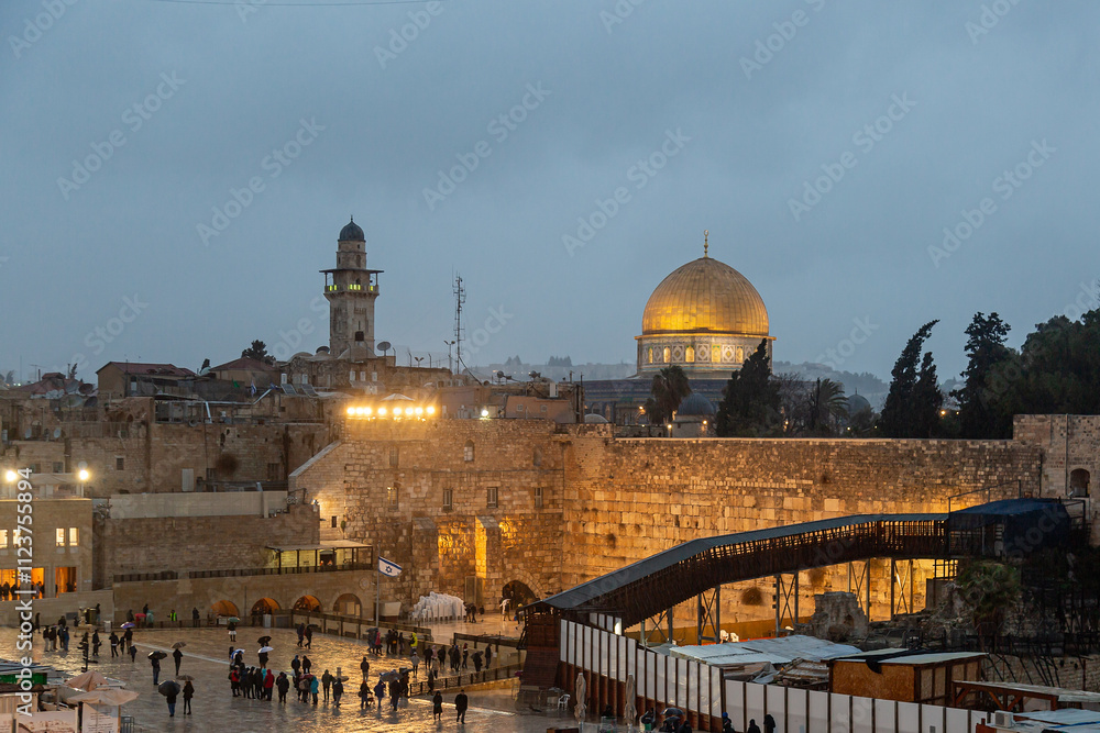 Obraz premium Golden Dome. Al Aqsa Mosque. Holy City. Jerusalem. Israel