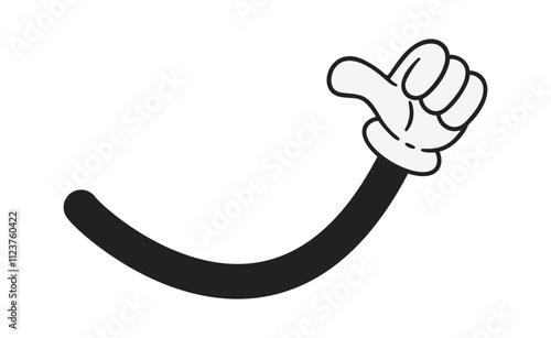 Thumbsup vintage groovy hand gesture