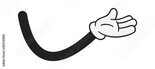 Comic groovy hand showing gesture