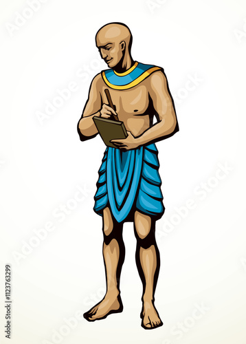 Vector drawing. Egyptian male servant