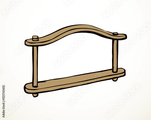 Vector drawing. Old wooden yoke