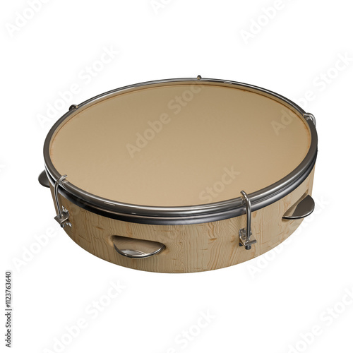 Carnal tambourine in 3d render with transparent background photo