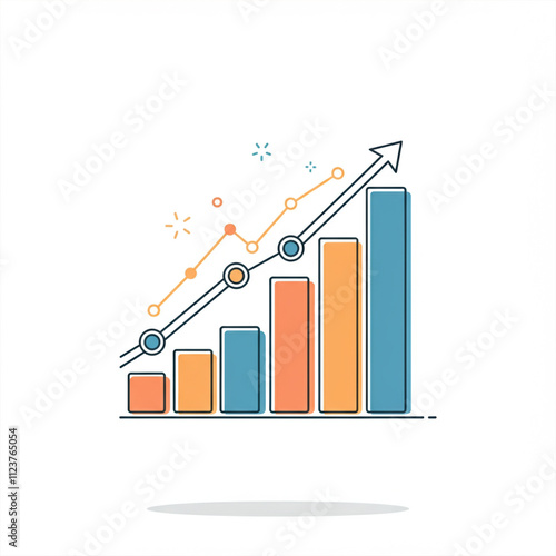  Illustration de graphique de croissance économique avec flèche ascendante