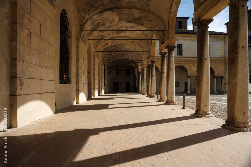 Obraz premium Ducal Palace interior Castello square. Mantua, Italy
