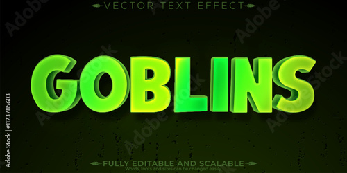 Goblin editable text effect, editable monster and creature text style