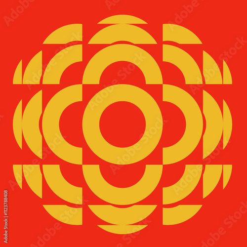 Geometric square psychedelic print design