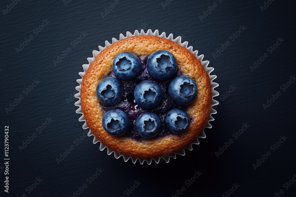 Delicious blueberry muffin close-up on dark background Delicious blueberry muffin close-up on dark background