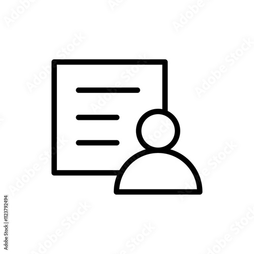 Biography icon Outline vector for web ui