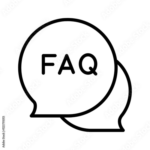 FAQ icon Outline vector for web ui