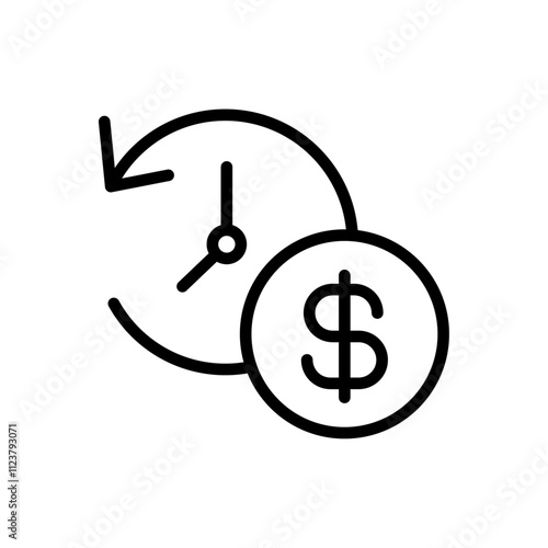 fixed deposit icon Outline vector for web ui