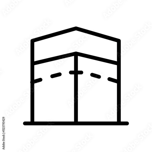 Kaaba icon Outline vector for web ui