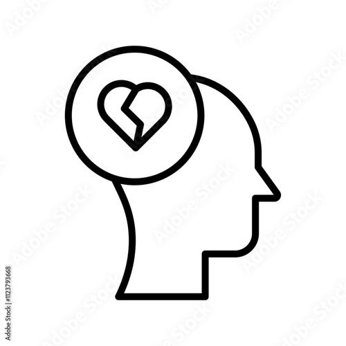 Mental disorder icon Outline vector for web ui