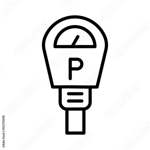 Parking meter icon Outline vector for web ui