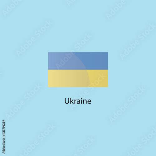 Flat square icon of Ukraine flag. Simple vector illustration.