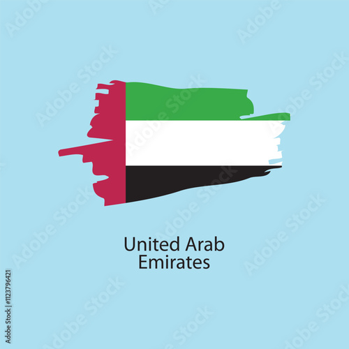 Flat square icon of United Arab Emirates flag. Simple vector illustration.