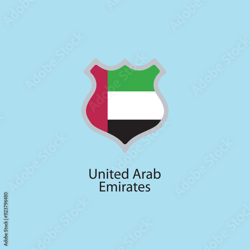 Flat square icon of United Arab Emirates flag. Simple vector illustration.