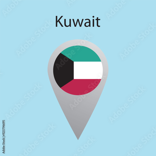 Free Download Flat square icon of Kuwait flag. Simple vector illustration. - GFXLoad