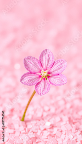 A delicate pink flower blooming on a soft pastel background, symbolizing beauty, growth, and renewal, perfect for spring or floral-themed designs.