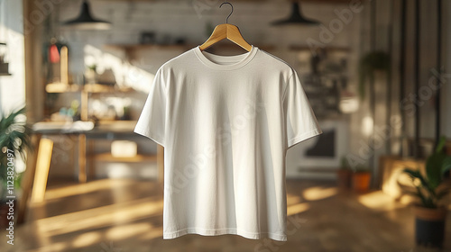 Classic White T-Shirt Mockup - Minimalist Design Template