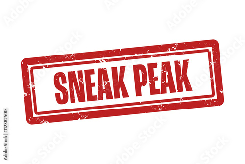 Photography Sneak Peak. A red stamp isolated on white background.