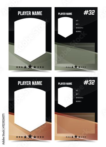 Sport player trading card frame border template
