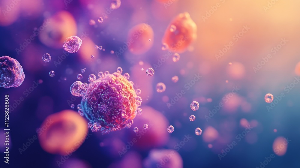 Obraz premium Microorganisms bacterial molecule scientific composition background