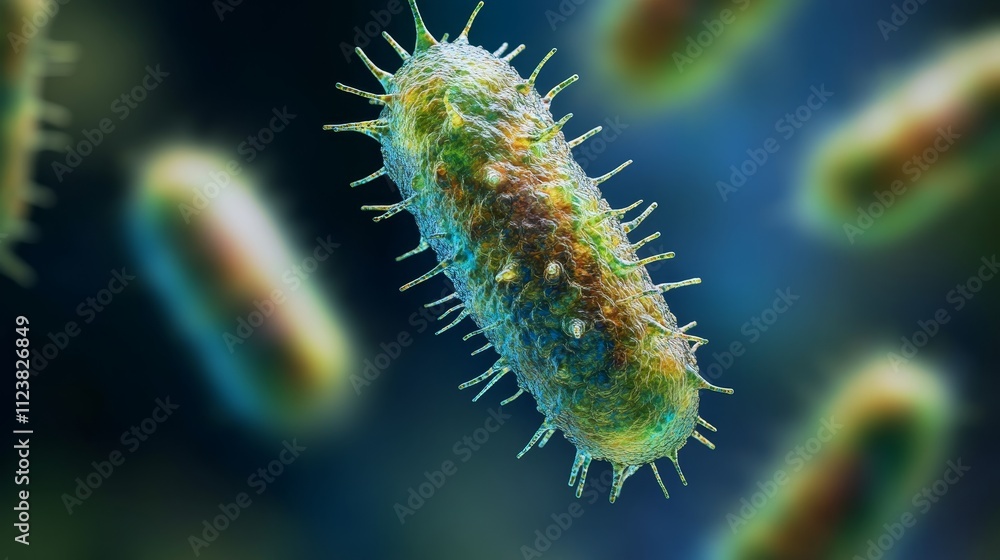 Fototapeta premium Microorganisms bacterial molecule scientific composition background