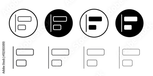 Align icon Thin outline art symbol