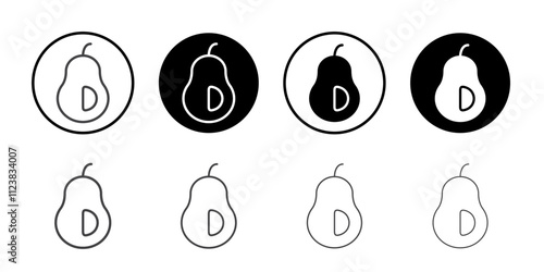 Avocado icon Thin outline art symbol