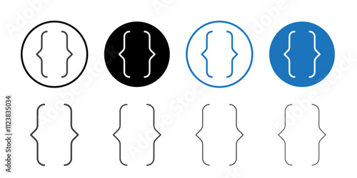 Curly bracket icon Thin outline art symbol