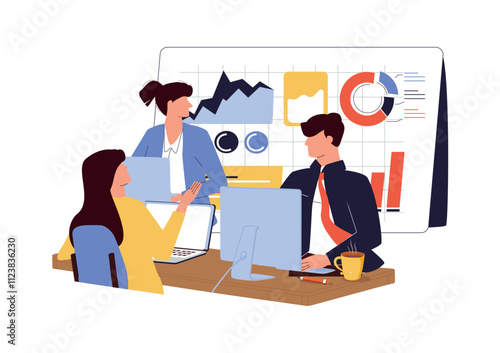 Business seminar, conference vector illustration. Company personnel training, career development course concept.