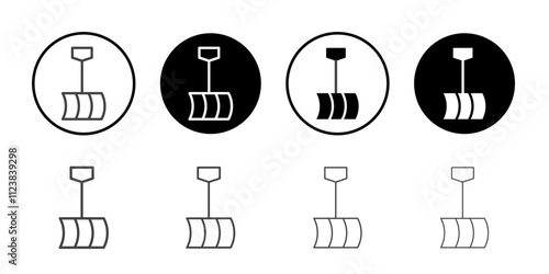 Winter shovel icon Thin outline art symbol