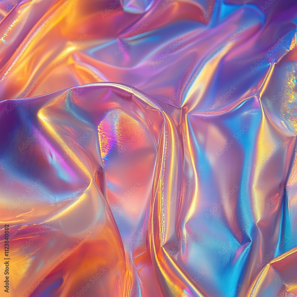 Obraz premium Shimmering textile action abstract design digital art colorful fabric close-up view modern aesthetics for visual appeal