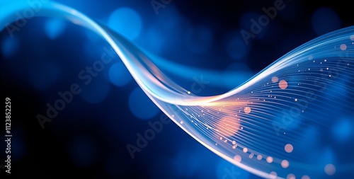 Glowing Blue Plasma Lines Abstract Wallpaper photo