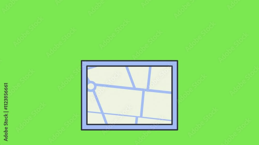 Vidéo Stock Animated Map Icon with Moving Background and Pin Drop ...