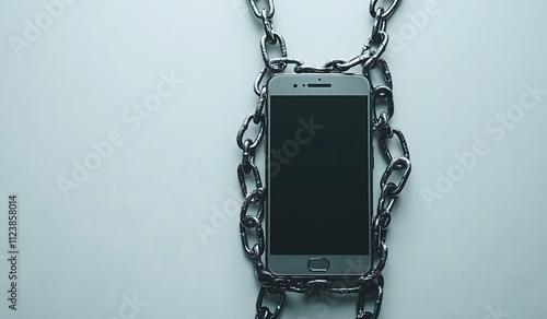 Smartphone Security – Mobile Device Locked in Chains