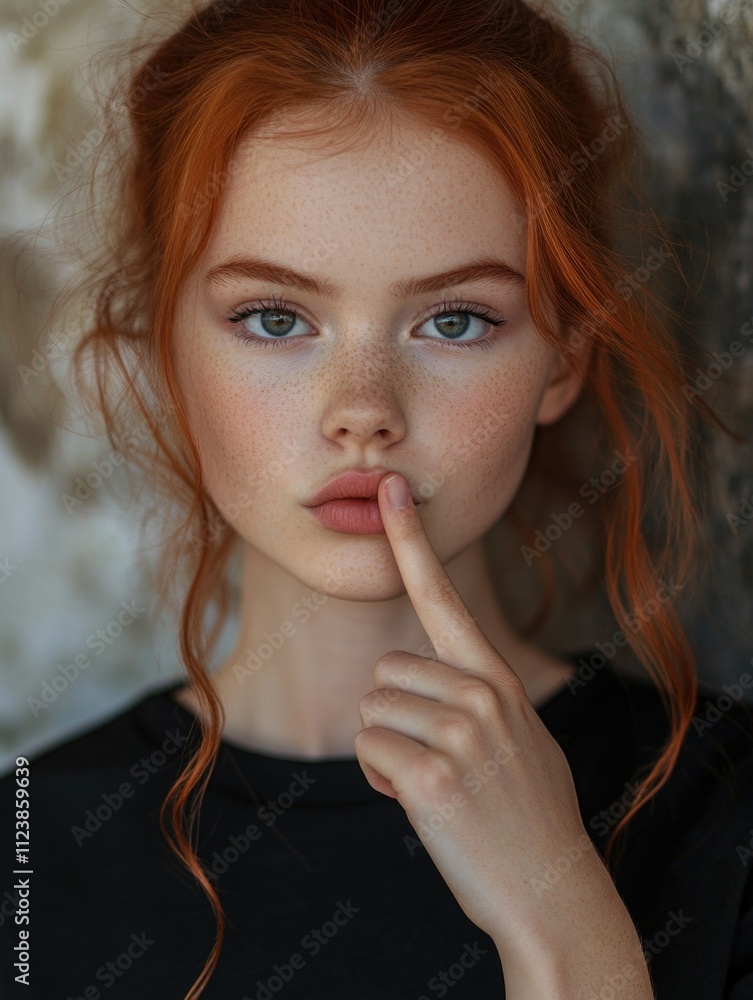 Fototapeta premium Gender-Neutral Teenage Model Posing for Microstock
