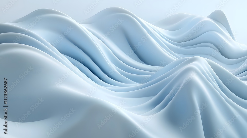 Obraz premium Abstract Blue Waves Smooth Fabric Surface Design