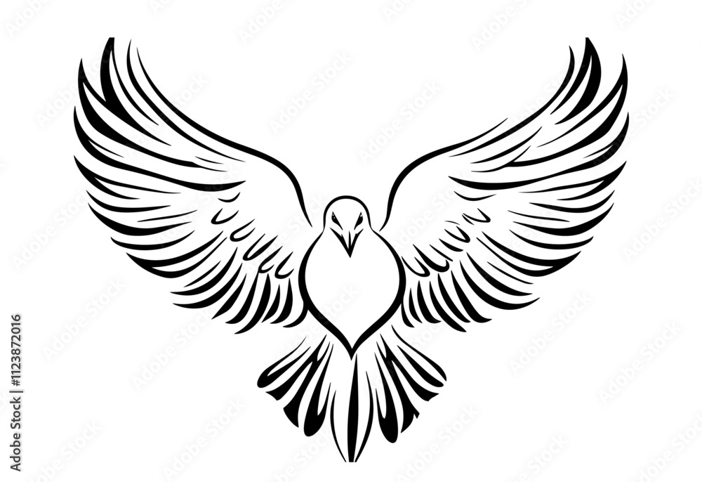 Obraz premium graceful doves and heart illustration for love themes
