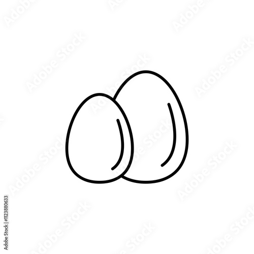 egg icon vector, simple flat black linear illustration for web and app..eps
