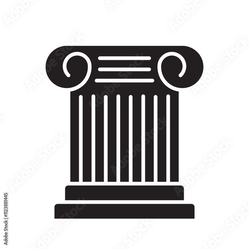 Antique Column vector flat icon, simple flat black trendy style illustration for web and app..eps