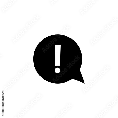 Exclamation mark icon. vector flat black smple trendy style illustration for web and app..eps